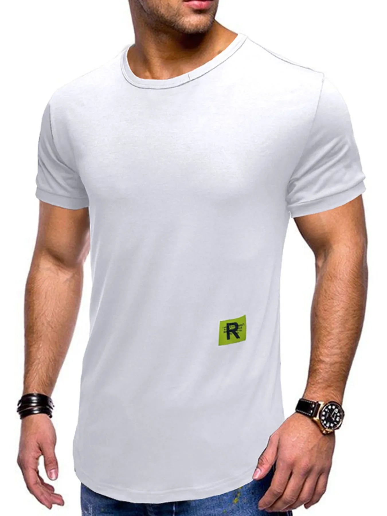 Men's Crew Neck Solid Color Basic T-Shirt | Tampa Bay Discounts