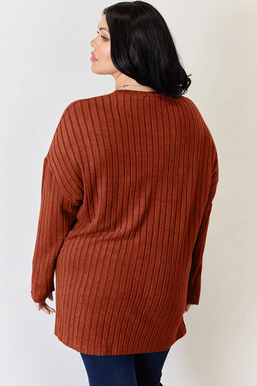 basic-bae-full-size-ribbed-half-button-long-sleeve-high-low-t-shirt image 28
