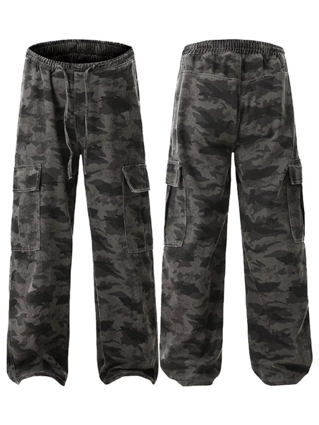 Men's Plus Size Drawstring Camouflage Wide Leg Pants | Tampa Bay Discounts