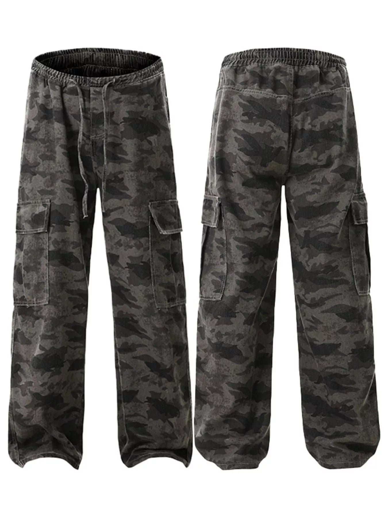 Men's Plus Size Drawstring Camouflage Wide Leg Pants | Tampa Bay Discounts
