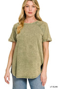 zenana-french-terry-washed-curved-hem-top image 1