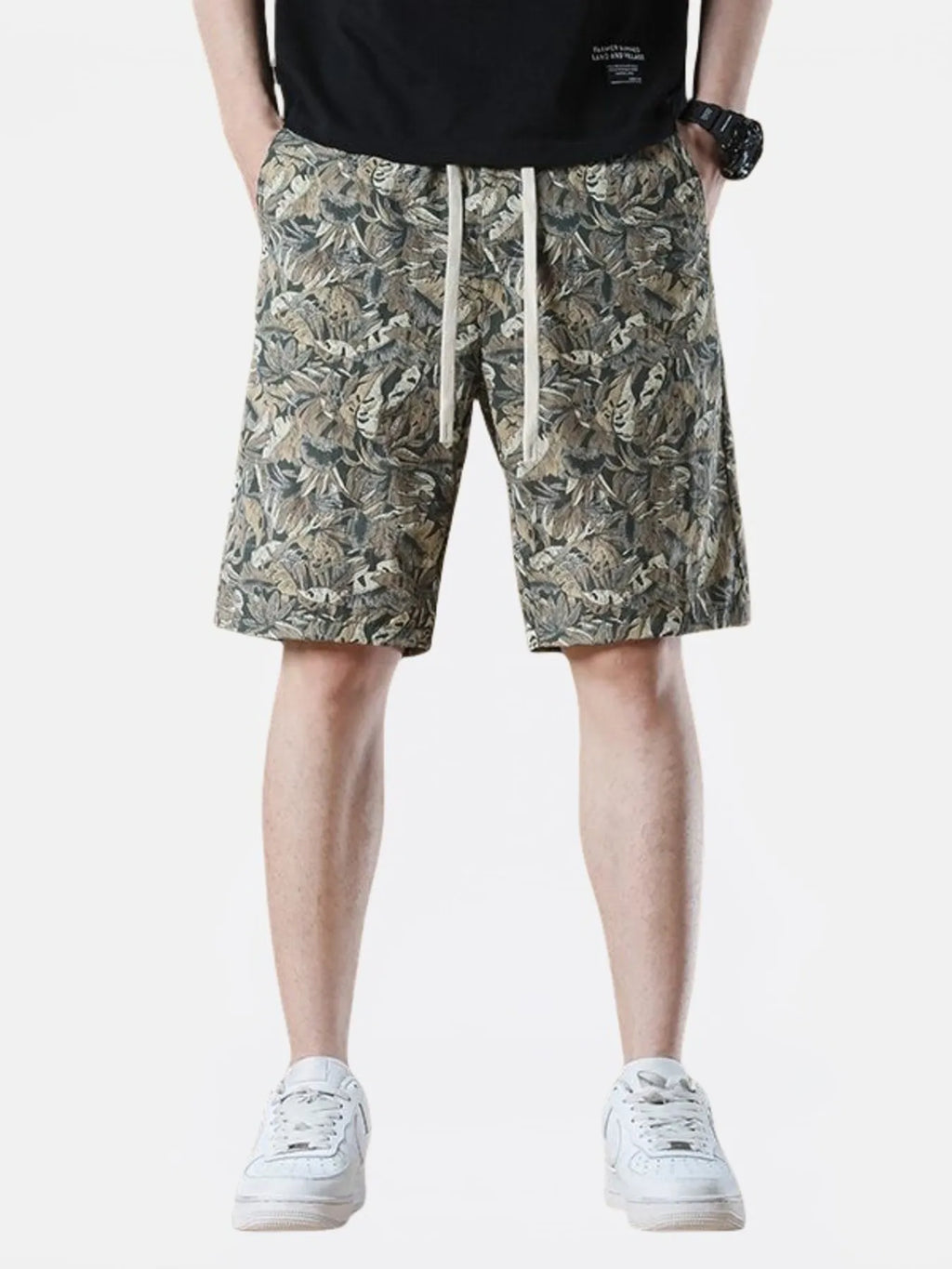 Men's Plus Size Drawstring Printed Wide-Leg Shorts | Tampa Bay Discounts