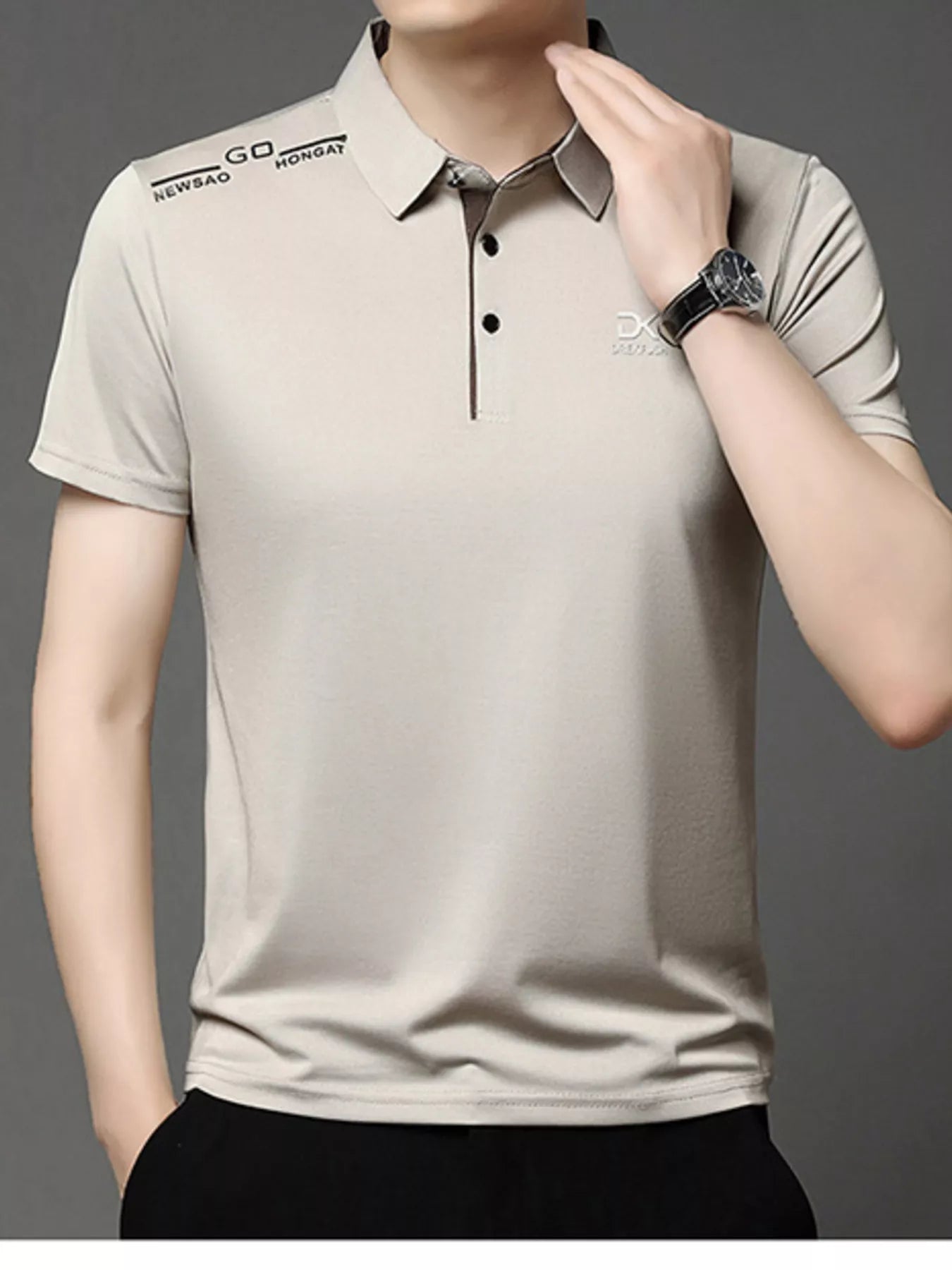 Men's Plus Size Button Detail Short Sleeve Polo | Tampa Bay Discounts
