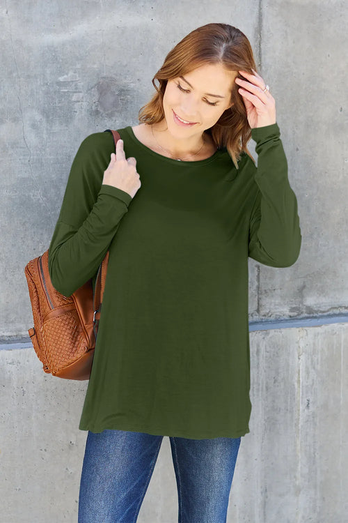 basic-bae-full-size-round-neck-dropped-shoulder-t-shirt image 1