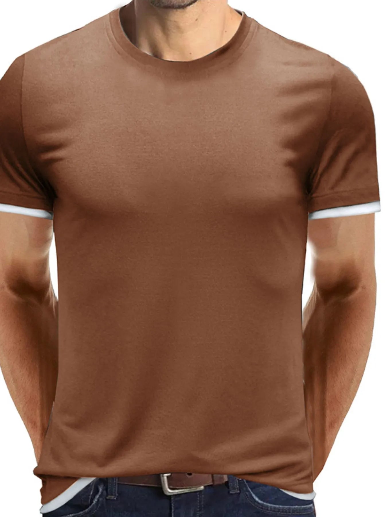 Men‘s Classic Contrast Trim Crew Neck T-Shirt | Tampa Bay Discounts