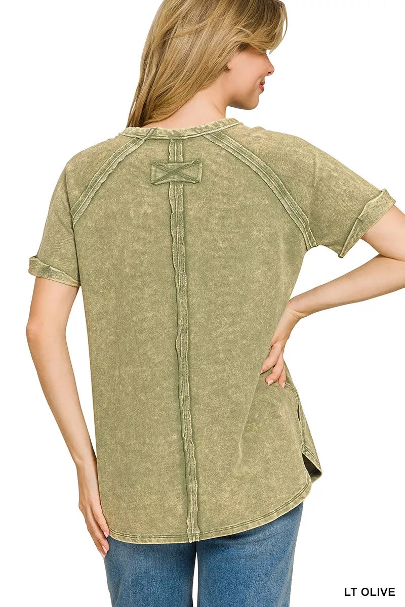 zenana-french-terry-washed-curved-hem-top image 2