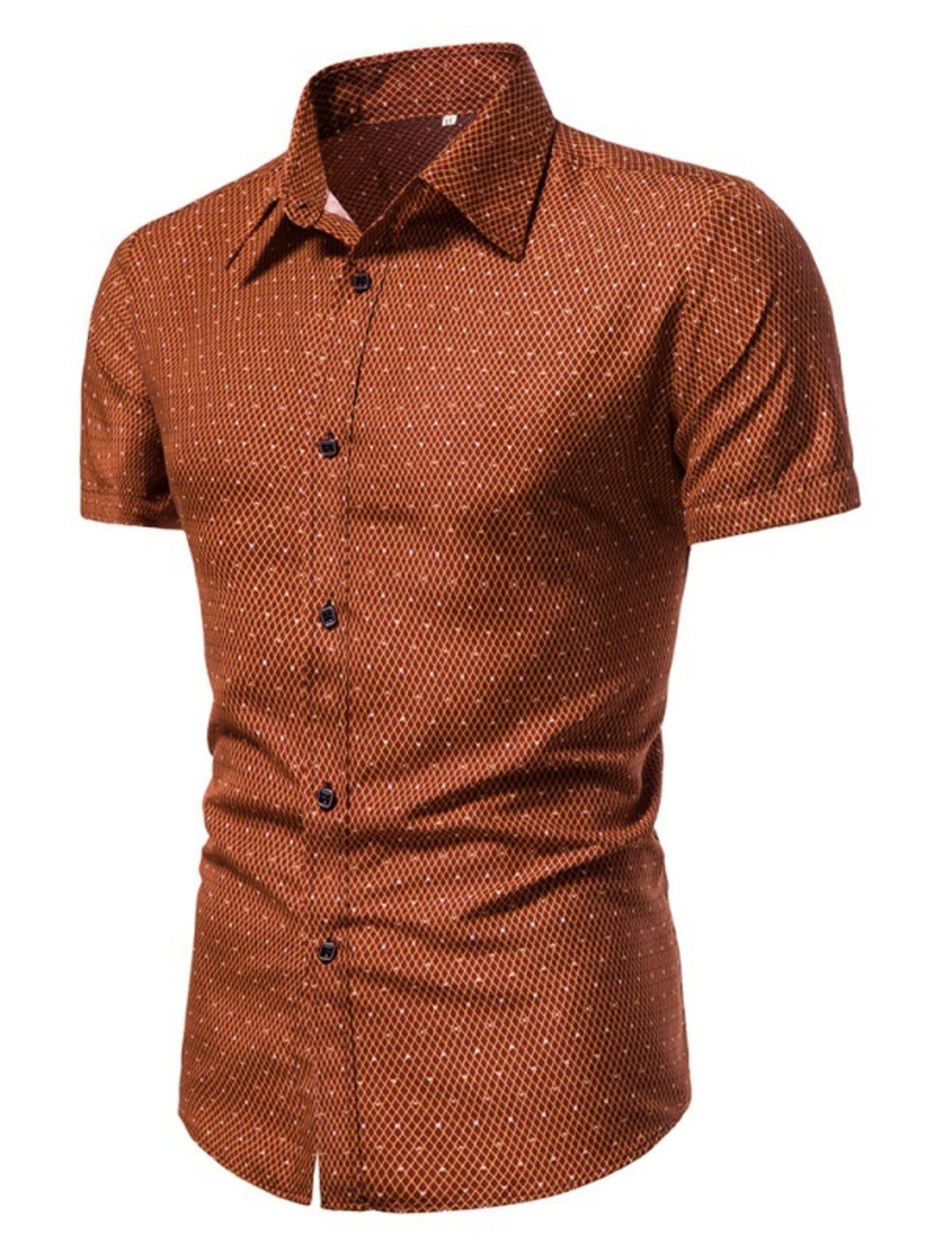Men's Slim Fit Short Sleeve Dotted Shirt | Tampa Bay Discounts