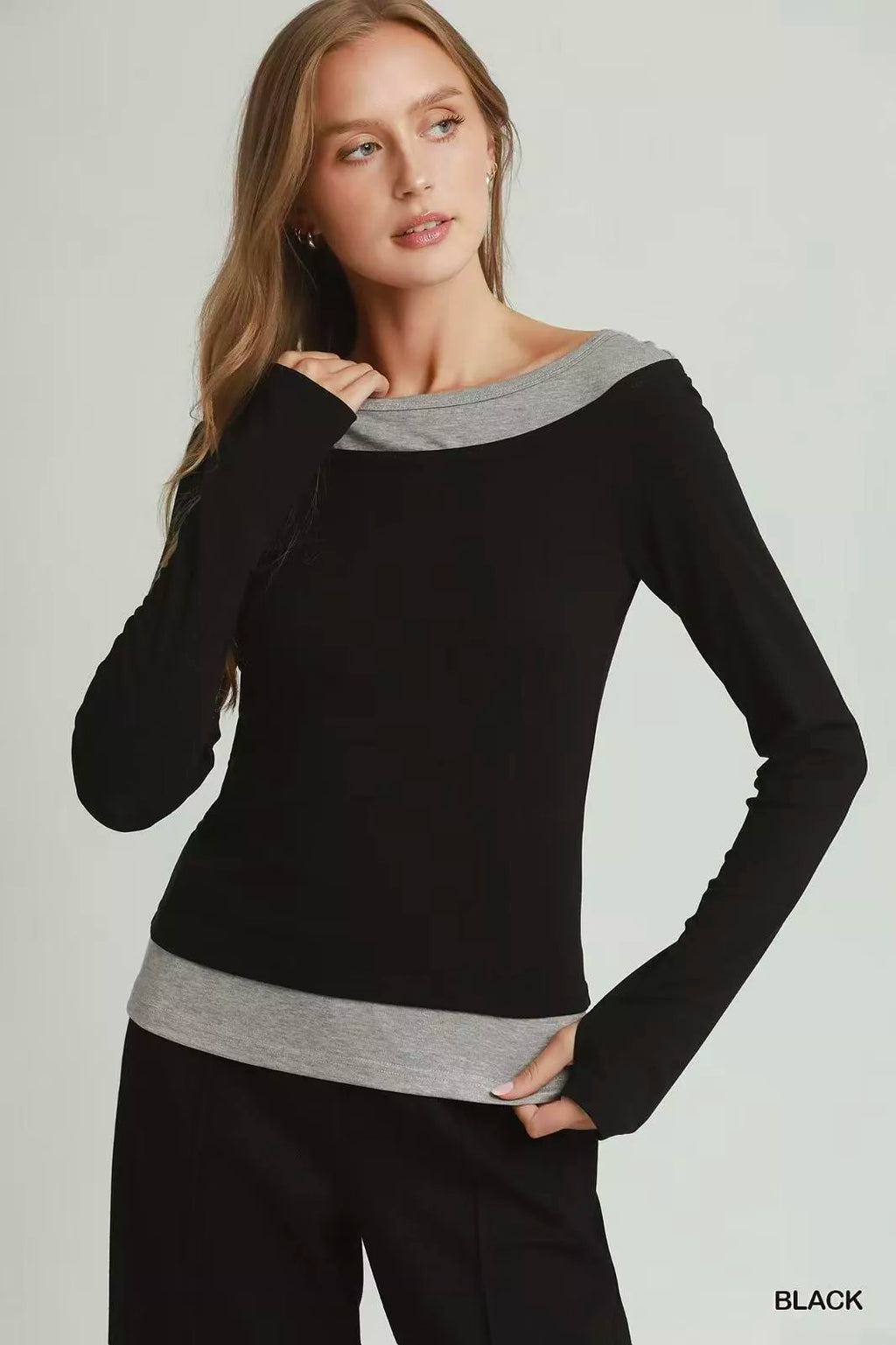 umgee-layered-twofer-long-sleeve-top-1 image 1