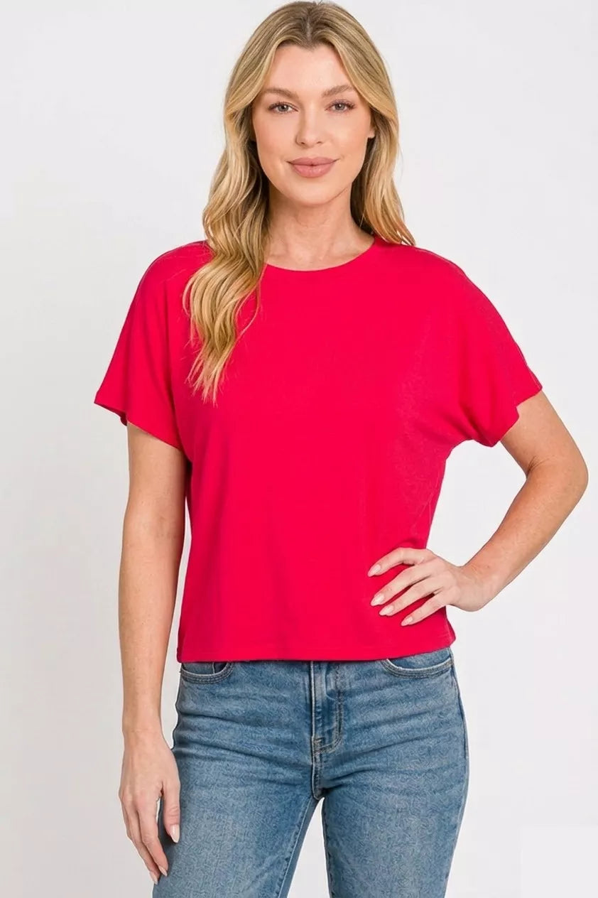zenana-round-neck-short-sleeve-cropped-t-shirt image 3